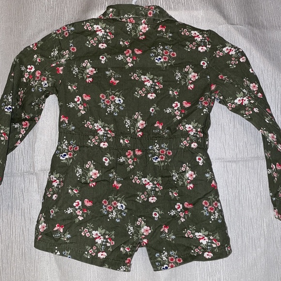 Adorable girls jacket army green with flowers - Picture 6 of 6